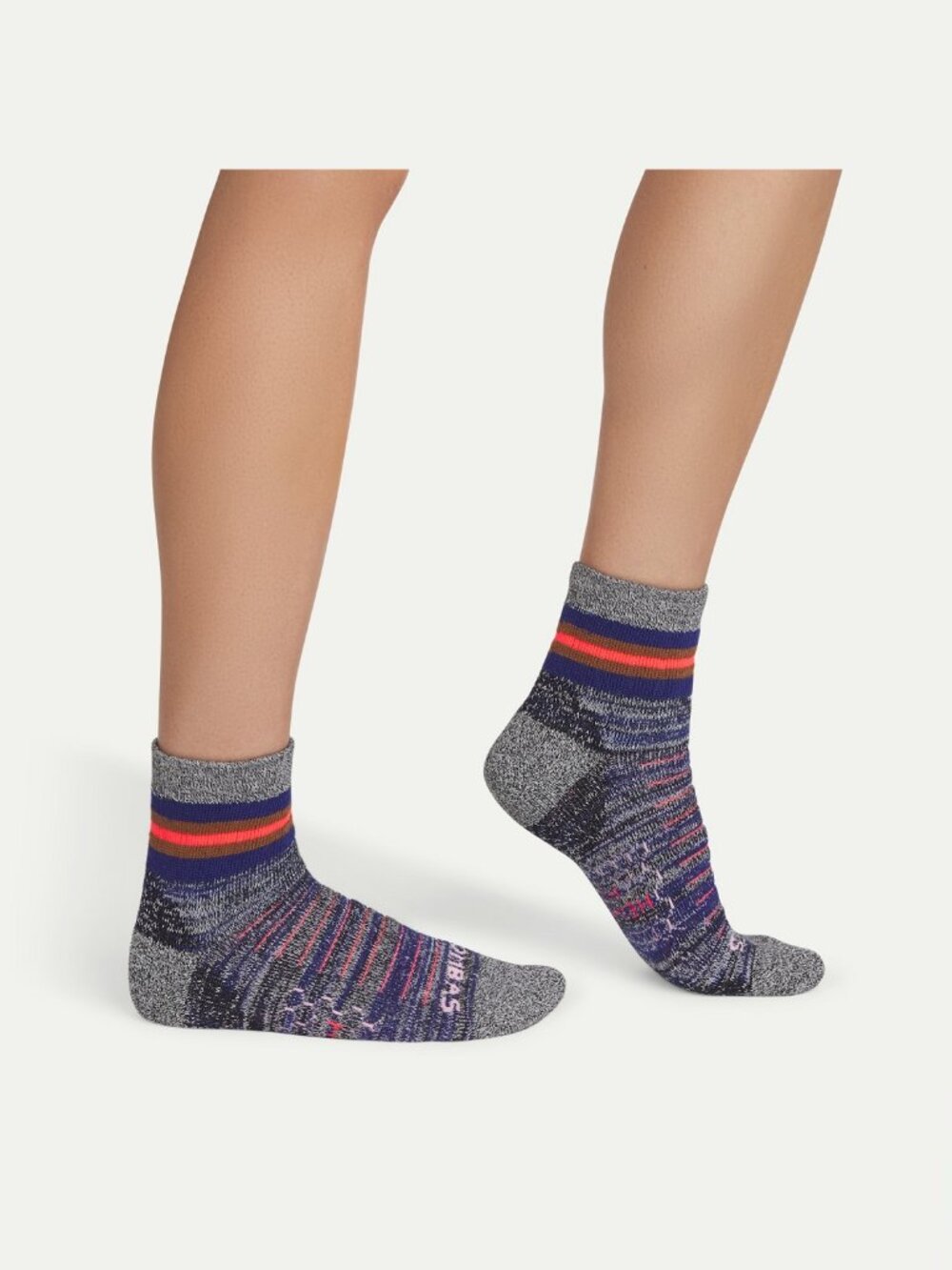 BOMBAS 2 Pairs Women's Cotton Blend Hiking Quarter Socks MEDIUM NWT - Picture 7 of 8